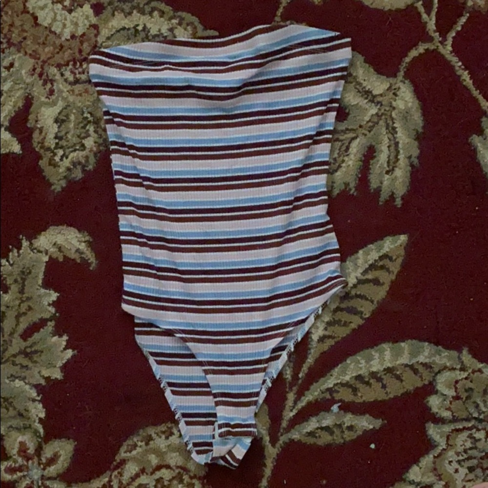 Striped body suit